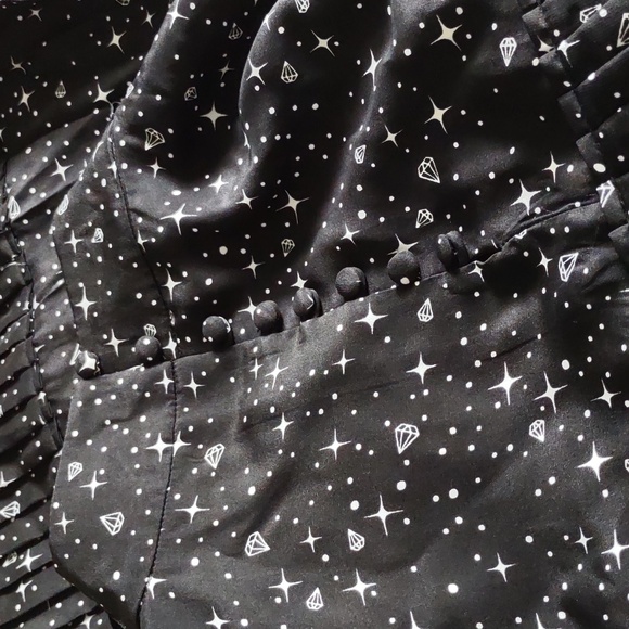 NWT Frame Large 100% Silk Celestial Star Diamond Ruffle Tiered Dress *Flawed* - Picture 16 of 16